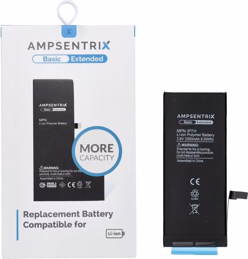 Batteria AmpSentrix Basic compatibile con iPhone 7 (alta capacità 2350 mAh)