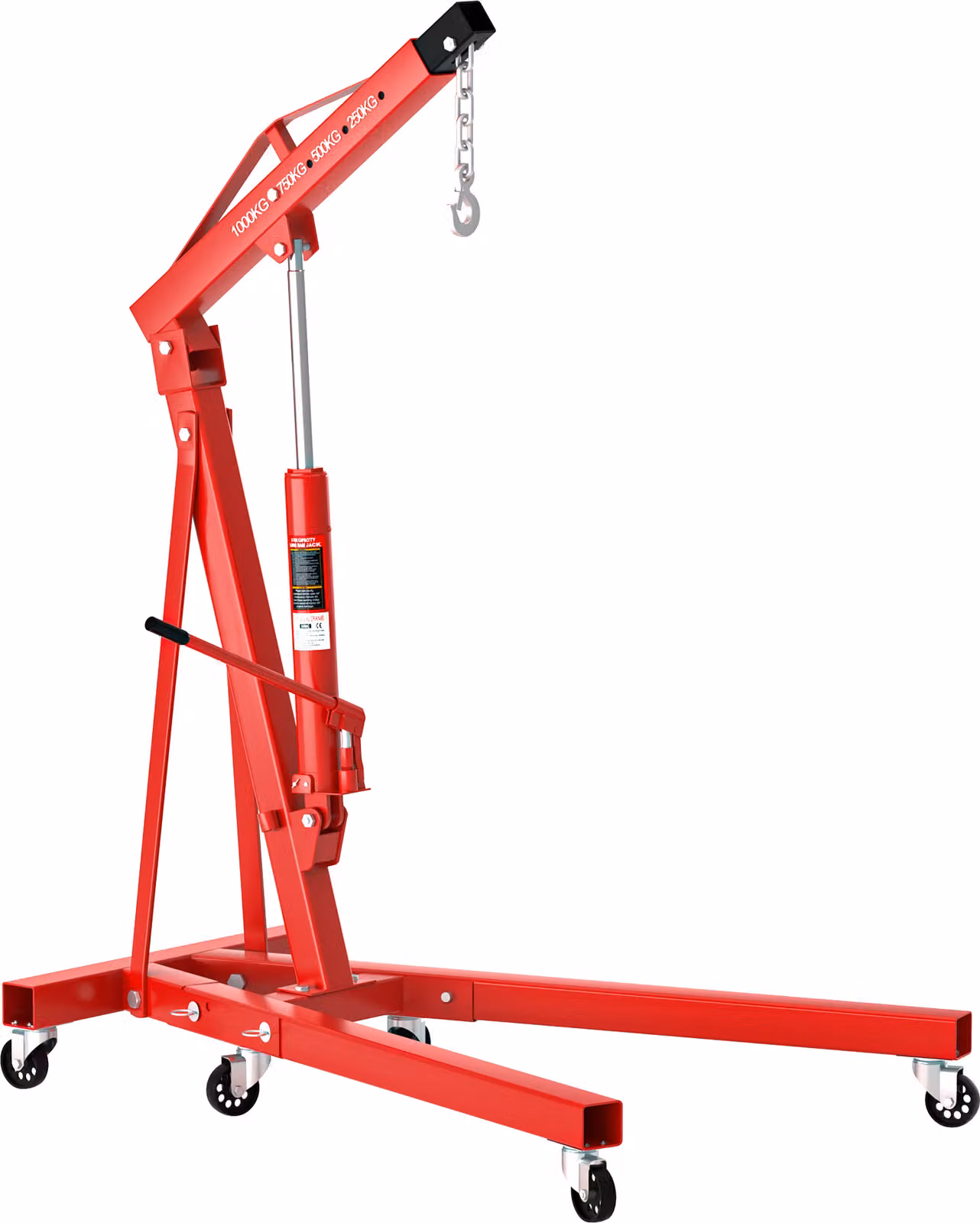 Gru per officina pieghevole per carichi fino a 1000 kg Braccio di sollevamento 857-1133 mm Gru di carico Gru motorizzata Paranco motorizzato Gru per carichi pesanti