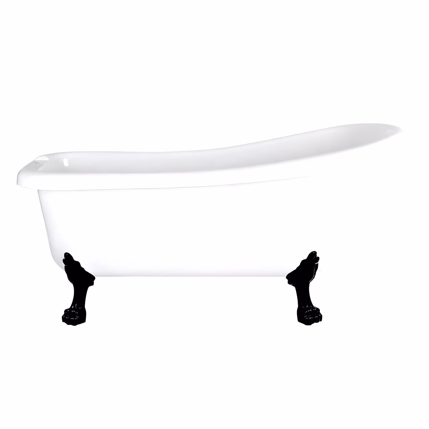 Vasca da Bagno Centro Stanza in Acrilico con Schienale Alto 1710 x 740mm con Piedini Grandi Neri - Legend