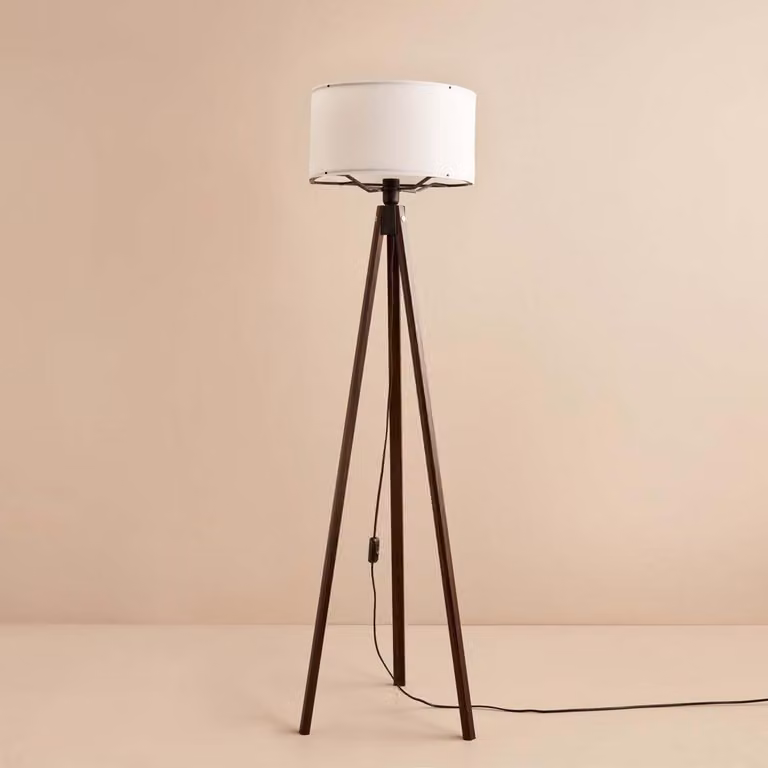 Opviq, AYD-3456, lampada da terra, bianco, tessuto, 21 x 21 x 140 cm