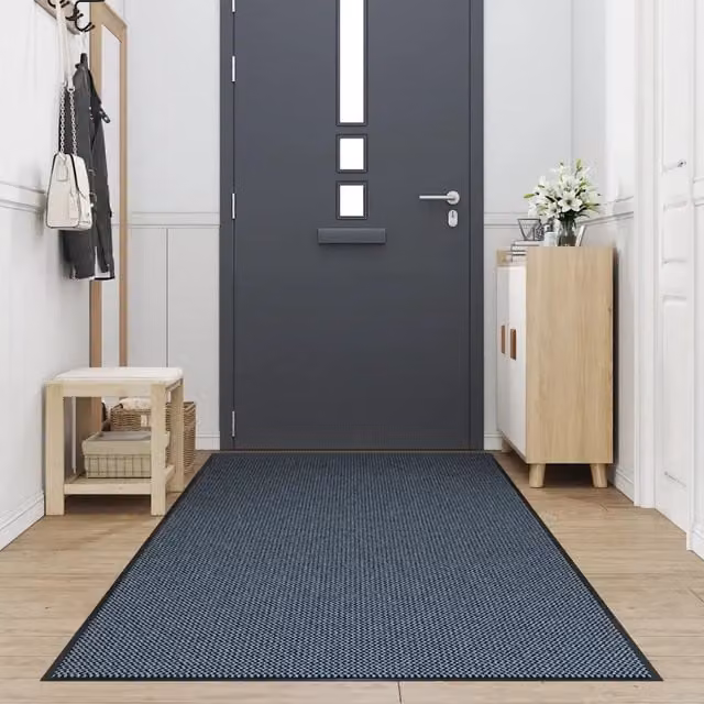 Zerbino rettangolare blu lavabile antiscivolo in polipropilene e PVC L: 115 cm, P: 400 cm