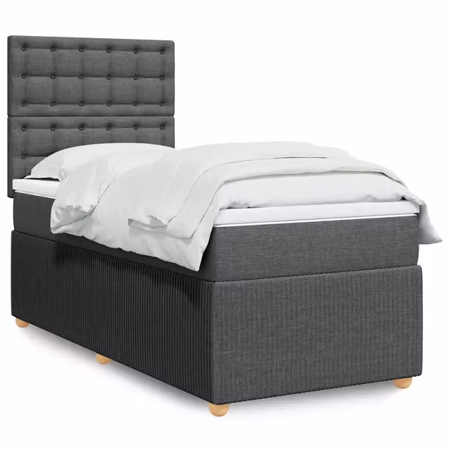 Letto Ibrido con Giroletto a Molle e Materasso vidaXL, Grigio e Bianco, L/P/H: 90 x 190 x 150,5 cm