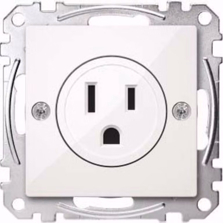 Adattatore per prese elettriche USA, 15 A, bianco polare lucido, sistema M