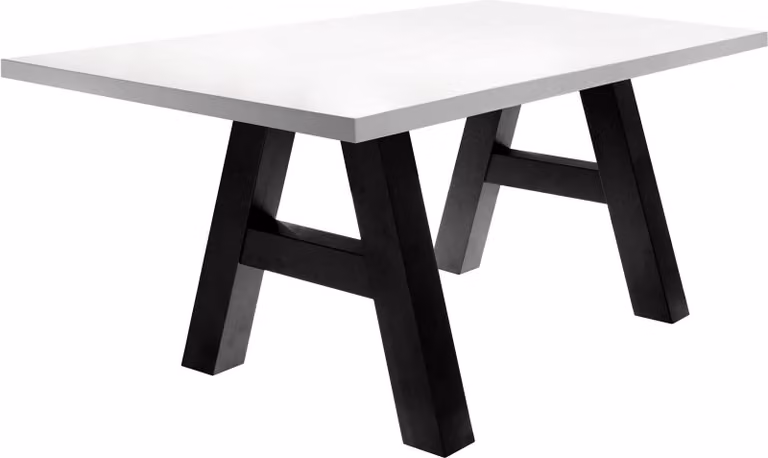Tavolo da pranzo Elia 8 200 x 100 x 75 Tavolo da pranzo acciaio nero/laccato bianco opaco 13318-200