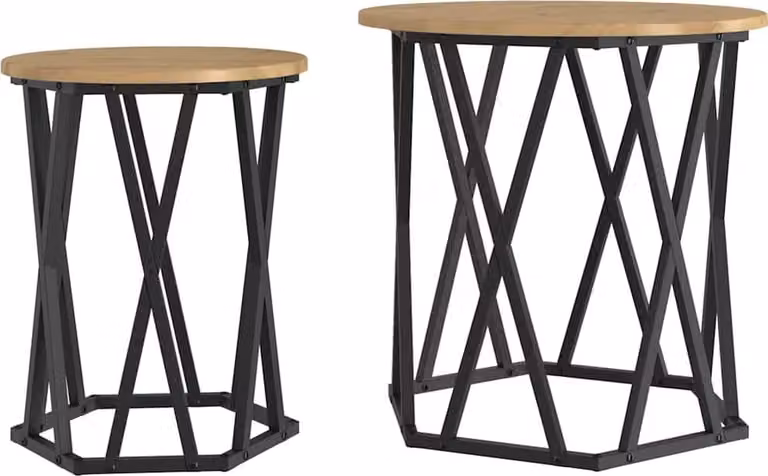 Tavolino da salotto 2 pcs Rovere artigianale