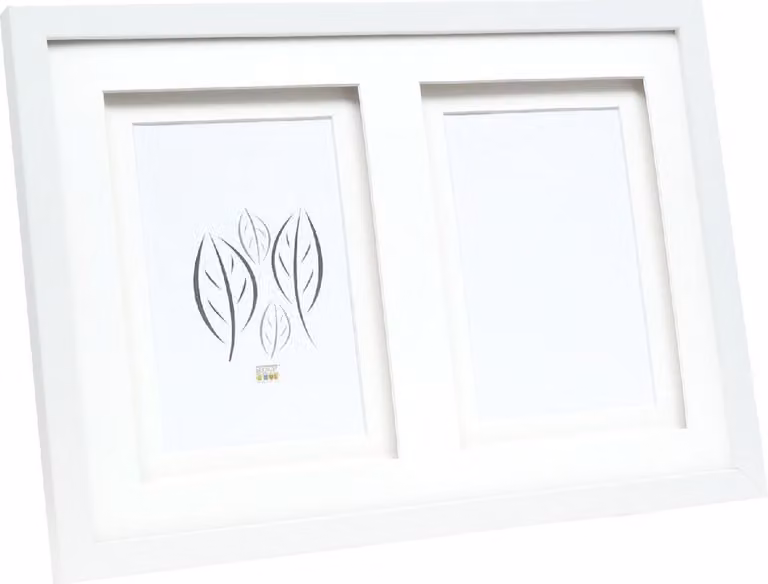 Telaio fotografico Deknudt S65KK1, bianco, con doppio passepartout, per 2 foto da 10x15 cm