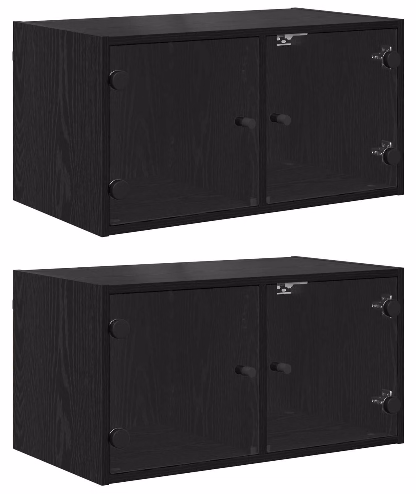 Armadi da Parete 2 pcs Rovere Nero 68 x 37 x 35 cm