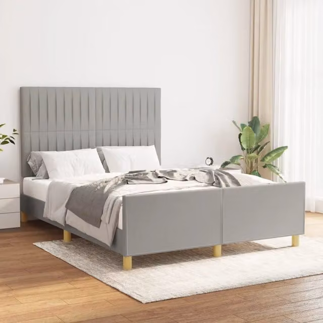Giroletto vidaXL senza materasso in tessuto grigio L/P/H: 140 x 200 cm