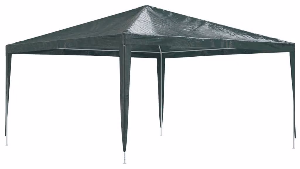 Tenda da festa, 4 x 4 metri, verde - Polietilene resistente all'acqua - Struttura in acciaio