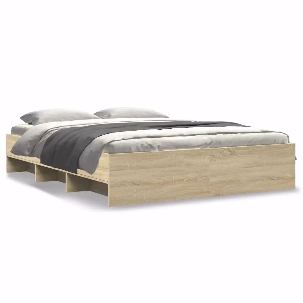 Giroletto senza materasso vidaXL in legno Rovere Sonoma L: 160 cm, P: 200 cm, H: 163 cm – 2