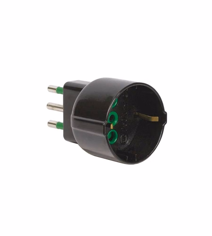 Adattatore Schuko 16A 2P+T Standard Tedesco Fanton Nero – 2