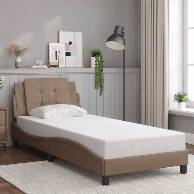 Giroletto senza materasso Zadar vidaXL in similpelle beige L/P/H: 100 x 200 cm