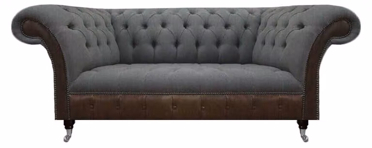 Moderne Graue Chesterfield Polstercouch Designer Luxuriöser Dreisitzer