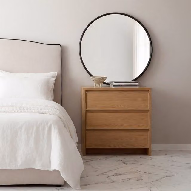 Comodino Nairobi Banak in legno marrone con cassetti soft close