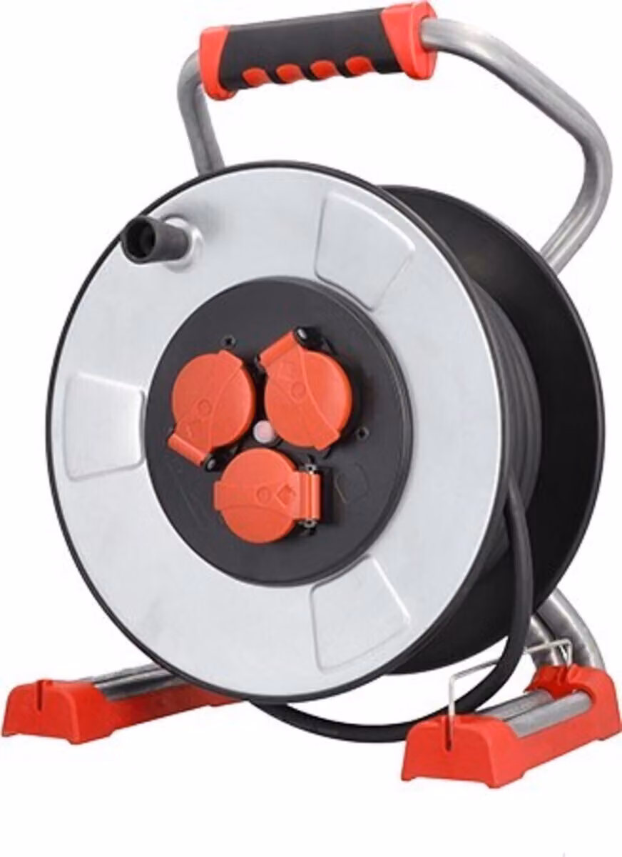 BACHMANN avvolgicavo professionale IronCoat 3xCEE7/3 H07RN-F 3G1,5mm² 25m