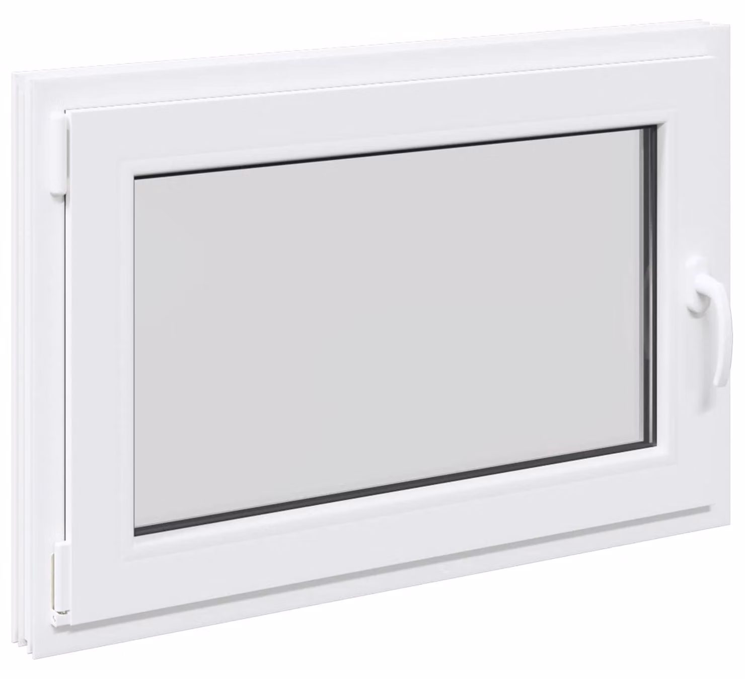 Porta per cantina RISOR, dimensioni 90 x 70 cm, in PVC e vetro, colore bianco