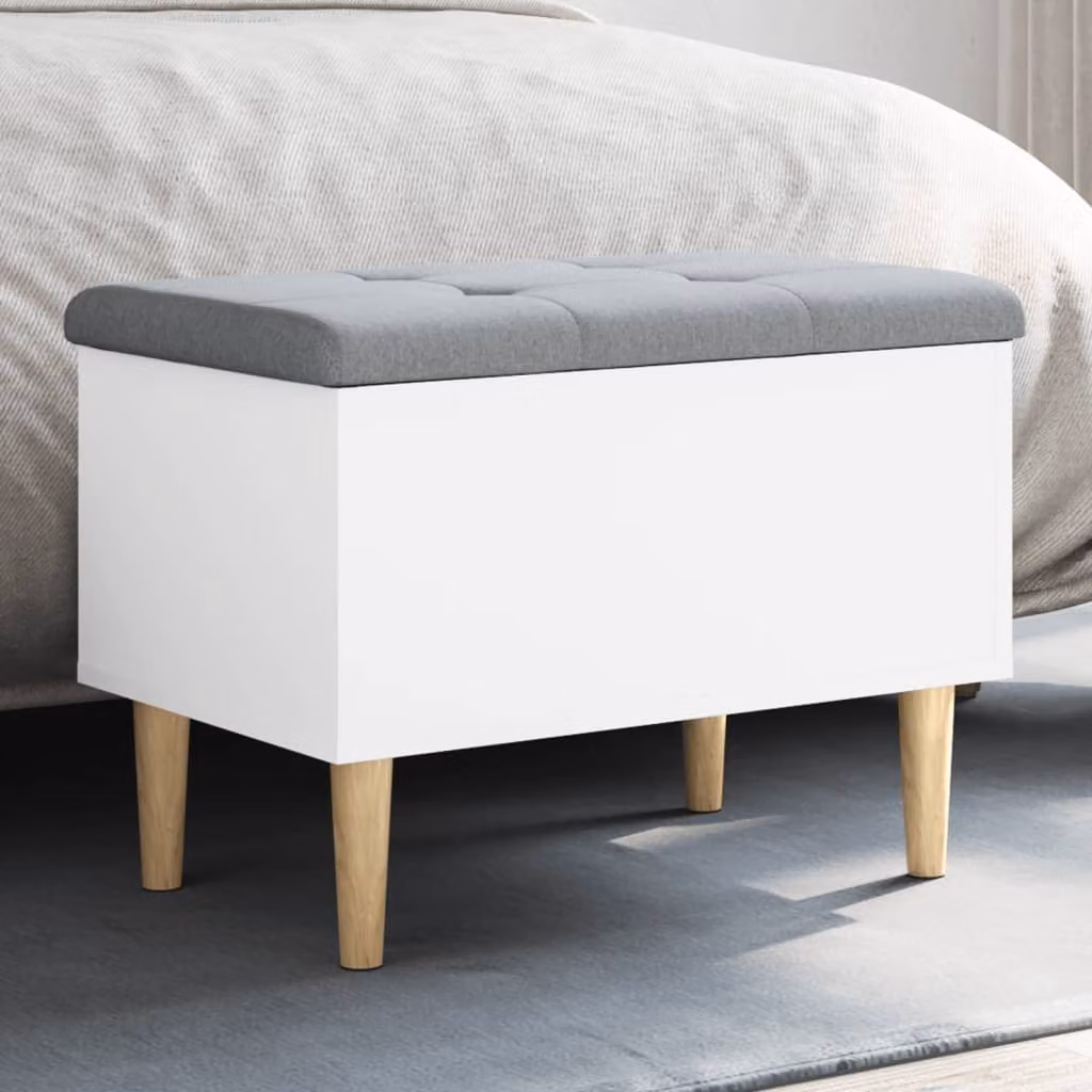 vidaXL Panca Porta Scarpe Moderna in Legno e MDF Grigia o Bianca L: 62 cm, P: 42 cm, H: 46 cm