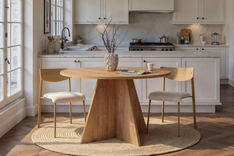 Skye Decor, Virella - Rovere Zaffiro, Tavolo da pranzo, Rovere Zaffiro, piano in melamina 100 %, 120 x 120 x 75 cm