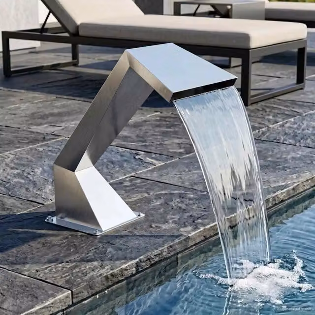 Cascata della Piscina Acciaio Inox 63,5 x 29 x 51 cm Argento 42039235