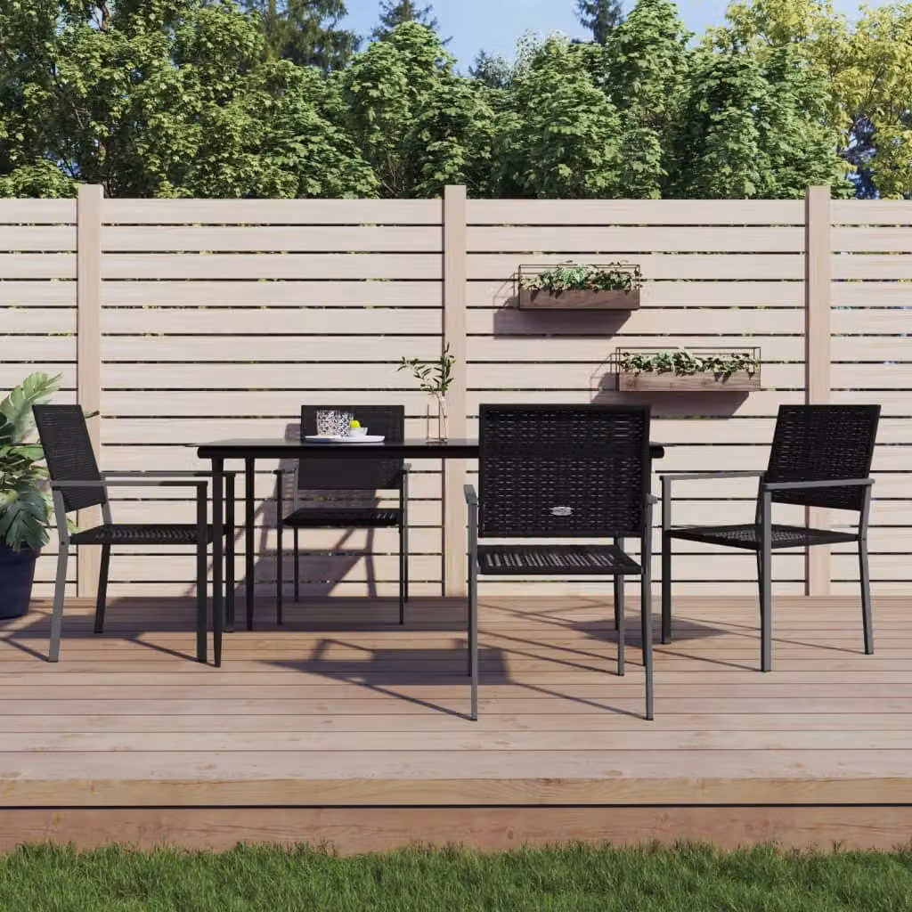Maison Exclusive - Set da pranzo da giardino a 5 pezzi in rattan sintetico e acciaio