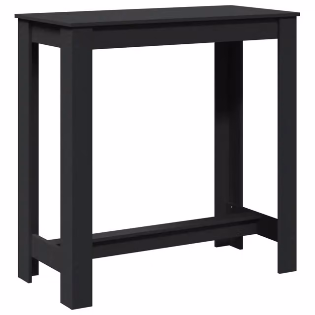 Tavolo da bar moderno rettangolare nero in legno e MDF, L: 102 cm, P: 50 cm, H: 103,5 cm