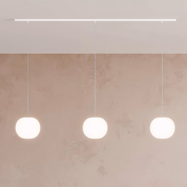 Casablanca Lampada a sospensione Acai, dimmerabile, Bianco / Opale, Soggiorno / Sala da pranzo, Vetro, Lampada a sospensione