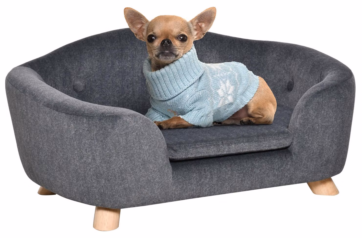 Divano per animali domestici - Divano per cani - Divano per gatti - Cuccia per animali - Divano per animali domestici - Grigio antracite - Cuscino in peluche morbido
