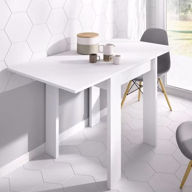 Tavolo consolle estensibile e pieghevole DMORA Bianco L/P/H: 79/134 x 67 x 79 cm