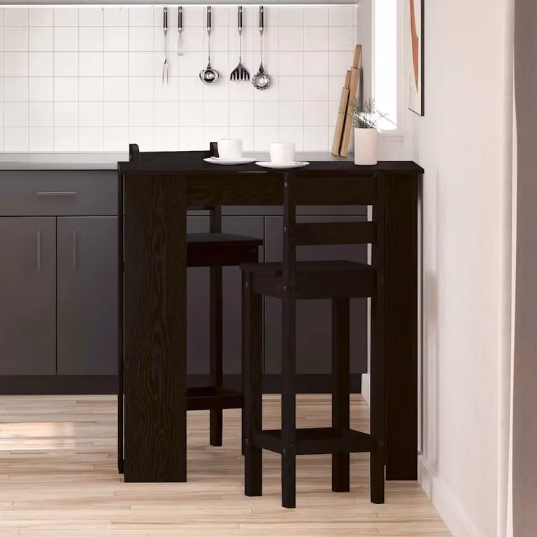 vidaXL Tavolo da bar moderno in legno ingegnerizzato e MDF laminato, L/P/H: 102 x 50 x 103,5 cm, colori nero e marrone