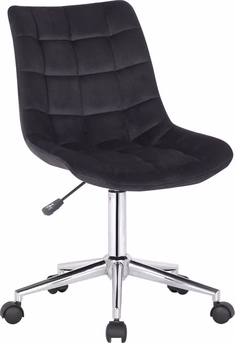 Sedia da ufficio in velluto - Sedia da ufficio ergonomica - Funzione regolabile in altezza e girevole | Colore: nero