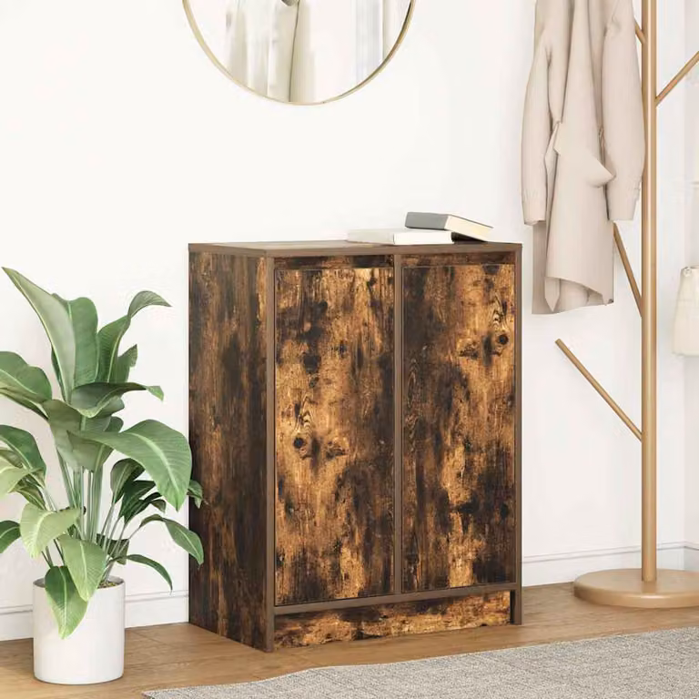 Credenza moderna vidaXL in legno multistrato e MDF colore marrone, L: 57 cm, P: 34 cm, H: 76 cm