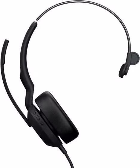 Auricolare Jabra Evolve2 50 On-Ear con Bluetooth, USB Type-C e USB Type-A, Nero
