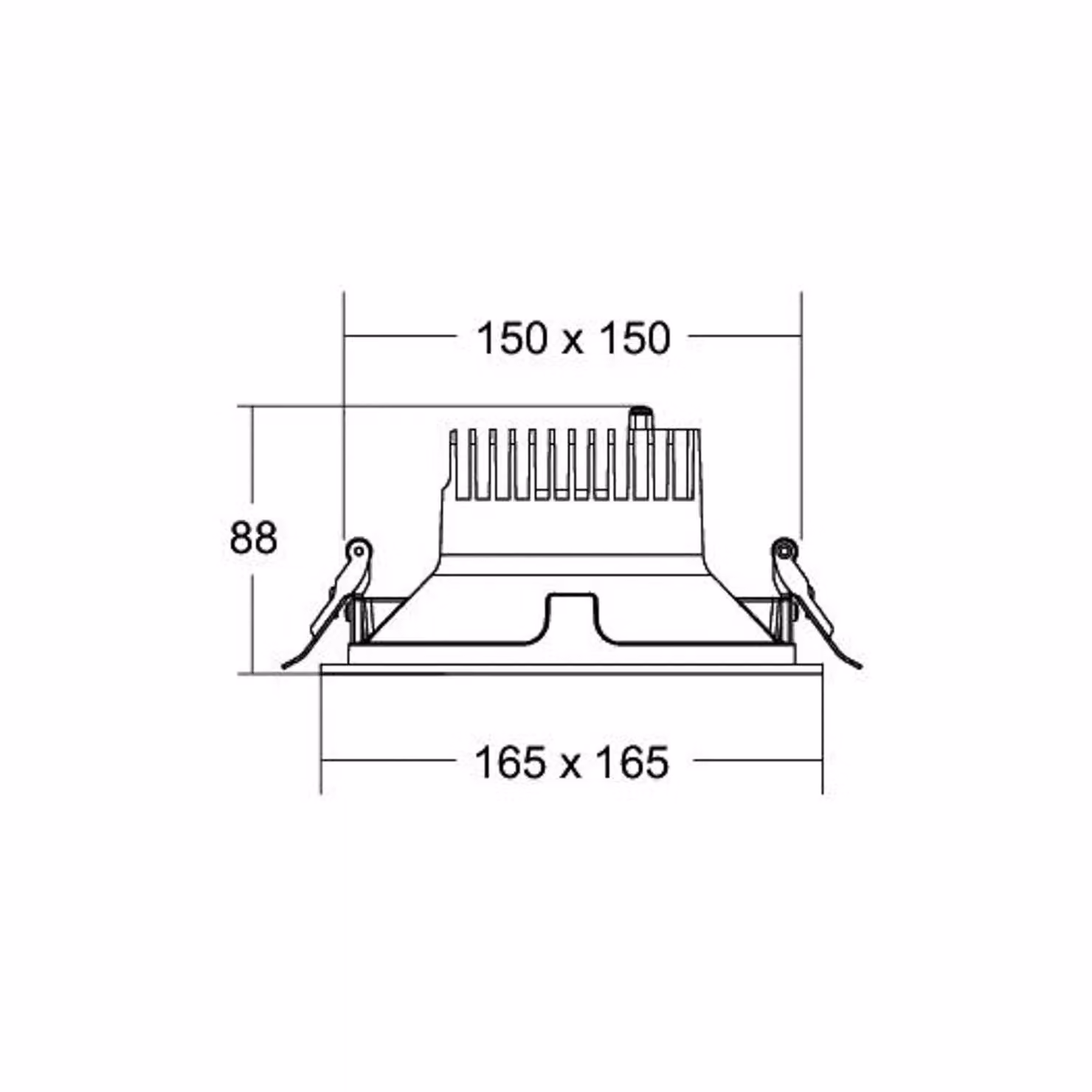 BRUMBERG Apollo Midi, sfaccettato, angolare, 3.000 K, nero Midi, Nero, Studio / Ufficio, Alluminio, Moderno, Downlight