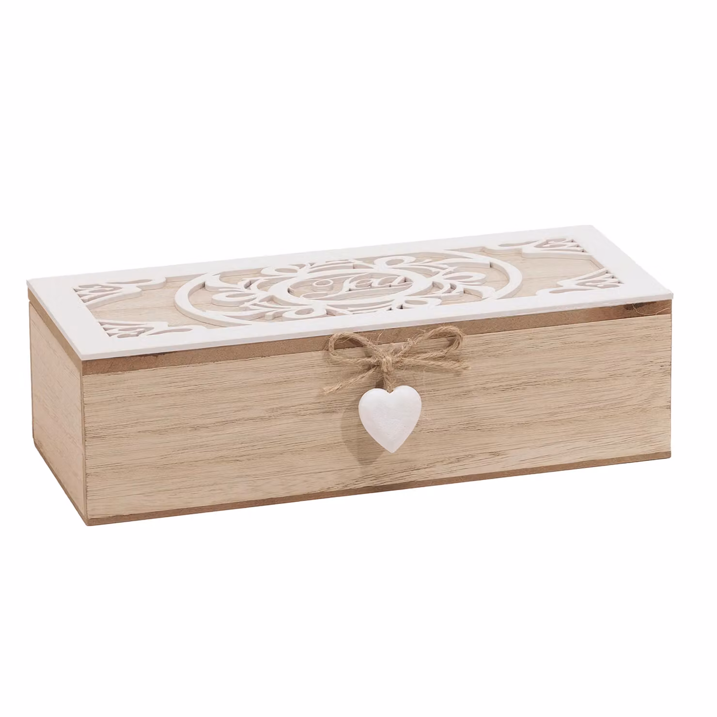 Porta tisane GUSTO CASA in MDF con 3 scomparti, colore marrone, H 7 cm x L 24 cm x P 10 cm