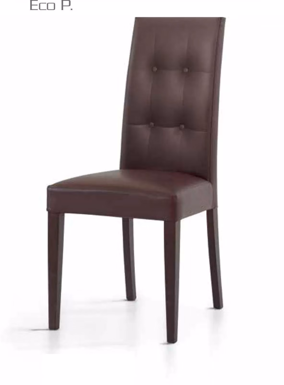 Set di 2 sedie moderne in ecopelle marrone con decorazione a 4 bottoni Mobili 2G – 2