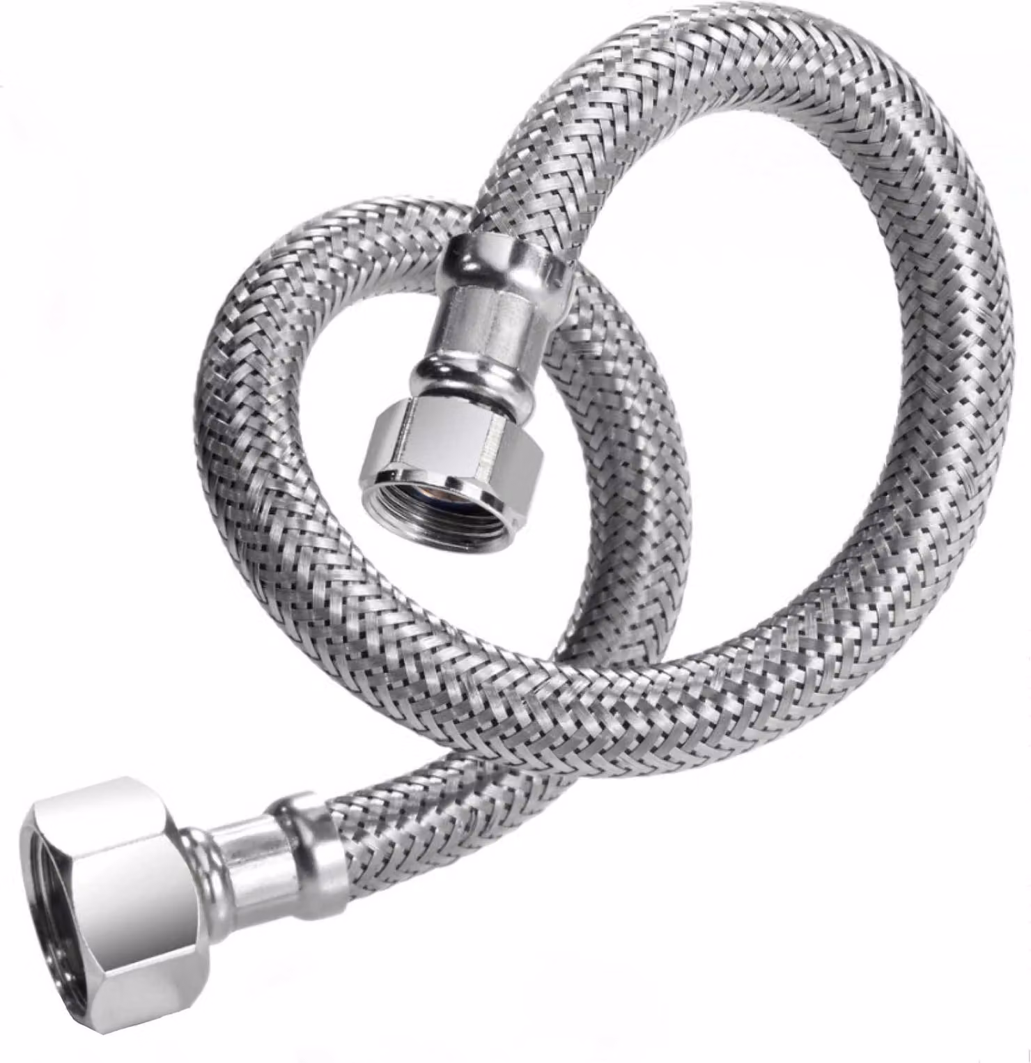 Raccordo in acciaio inox/TPE Tubo flessibile DN8 300 mm con 1/2" IG x 3/8" IG, dado per raccordo IG x IG Tubo rinforzato DVGW Dimensioni: 300 mm