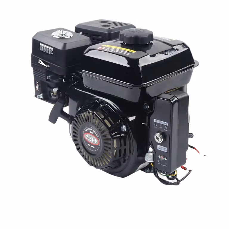 Motore a benzina a 4 tempi, cilindrata 210cc, potenza 7,5 CV, raffreddamento ad aria