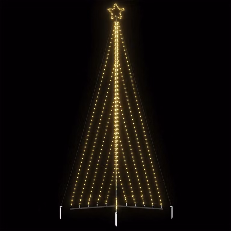 Albero di Natale a LED vidaXL con 570 LED Bianco Caldo e decorazione a stella, Altezza: 399 cm