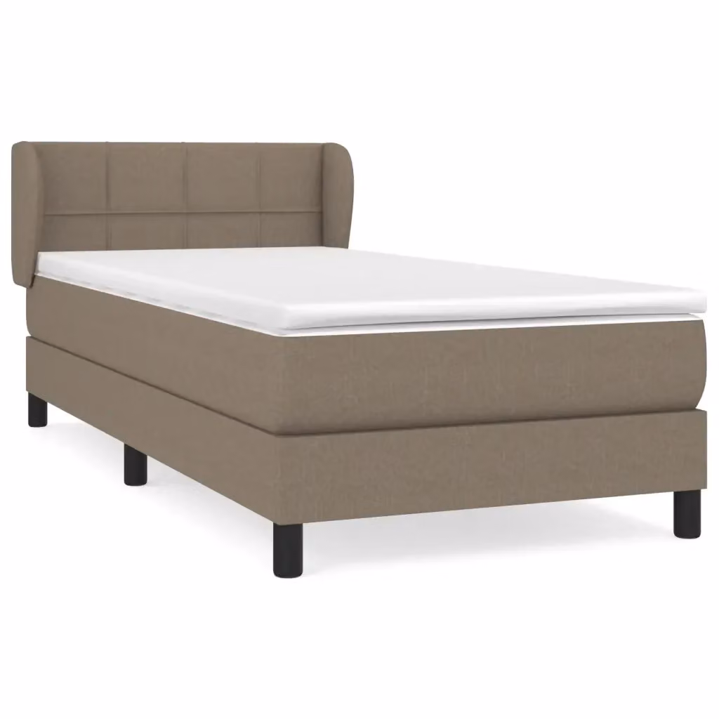 Letto Ibrido vidaXL con Giroletto a Molle e Materasso in Tessuto Beige e Bianco L/P/H: 203 x 103 x 88 cm – 2