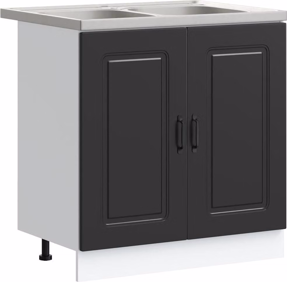 Mobile da cucina con porta Kalmar Nero 80 x 46 x 81,5 cm