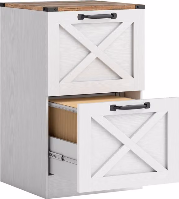 Cassettiera HOMCOM con 2 cassetti e piano porta stampante per formato A4/Lettera, Bianco, L 40 cm x P 40 cm x H 71 cm