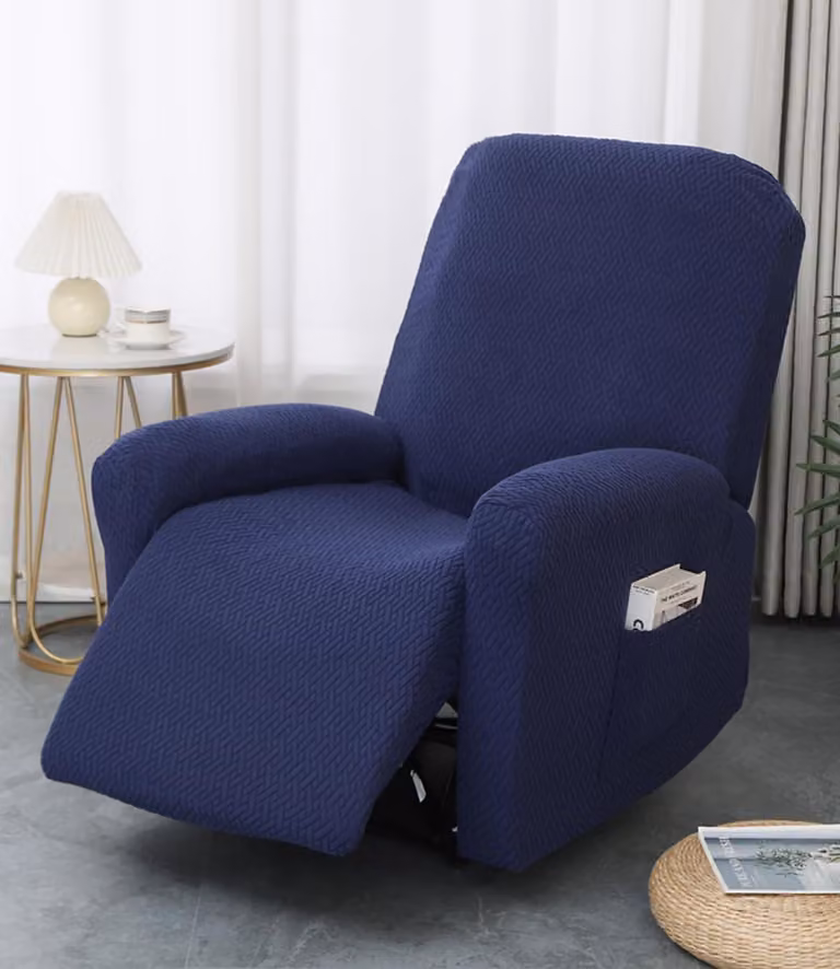 Copertura per poltrona relax, in tessuto jacquard, composta da 4 pezzi, con tasche laterali, elasticizzata, per una seduta