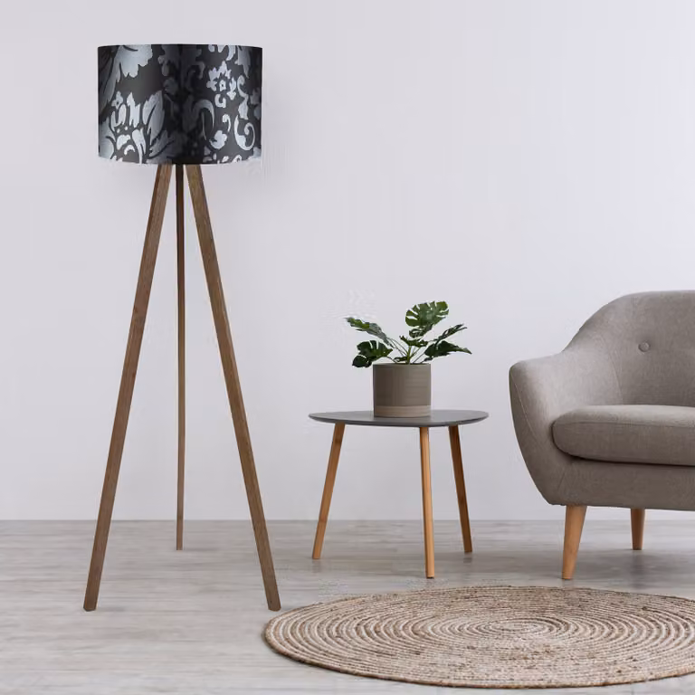 Opviq, AYD- AYDAXL, Nero,Marrone,Grigio, Lampade da terra, 38 x 140 cm, 70% MDF / 30% tessuto PVC