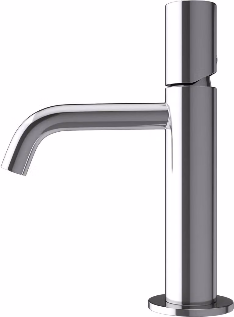 doporro Miscelatore Monocomando per Lavabo Bagno Senza Leva, Rubinetto con Flessibili Acqua Calda Fredda in Ottone Cromato H 20,7 cm WAO-7701