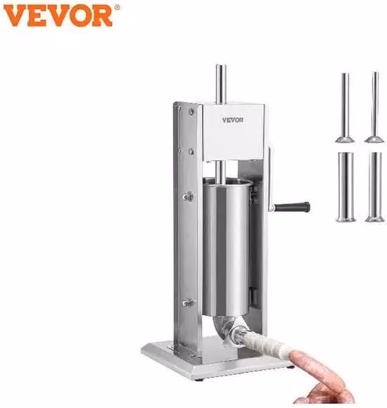 Fabbricante di Salsicce Manuale - 4 Valtrecciatori - 5 Litri - Acciaio Inox