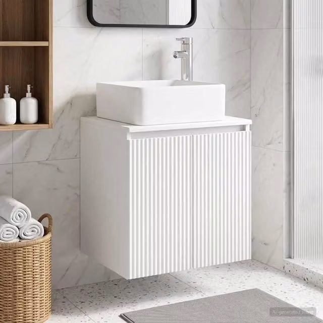 Mobile Lavabo da Parete Bianco 53 x 35 x 63 cm 890422