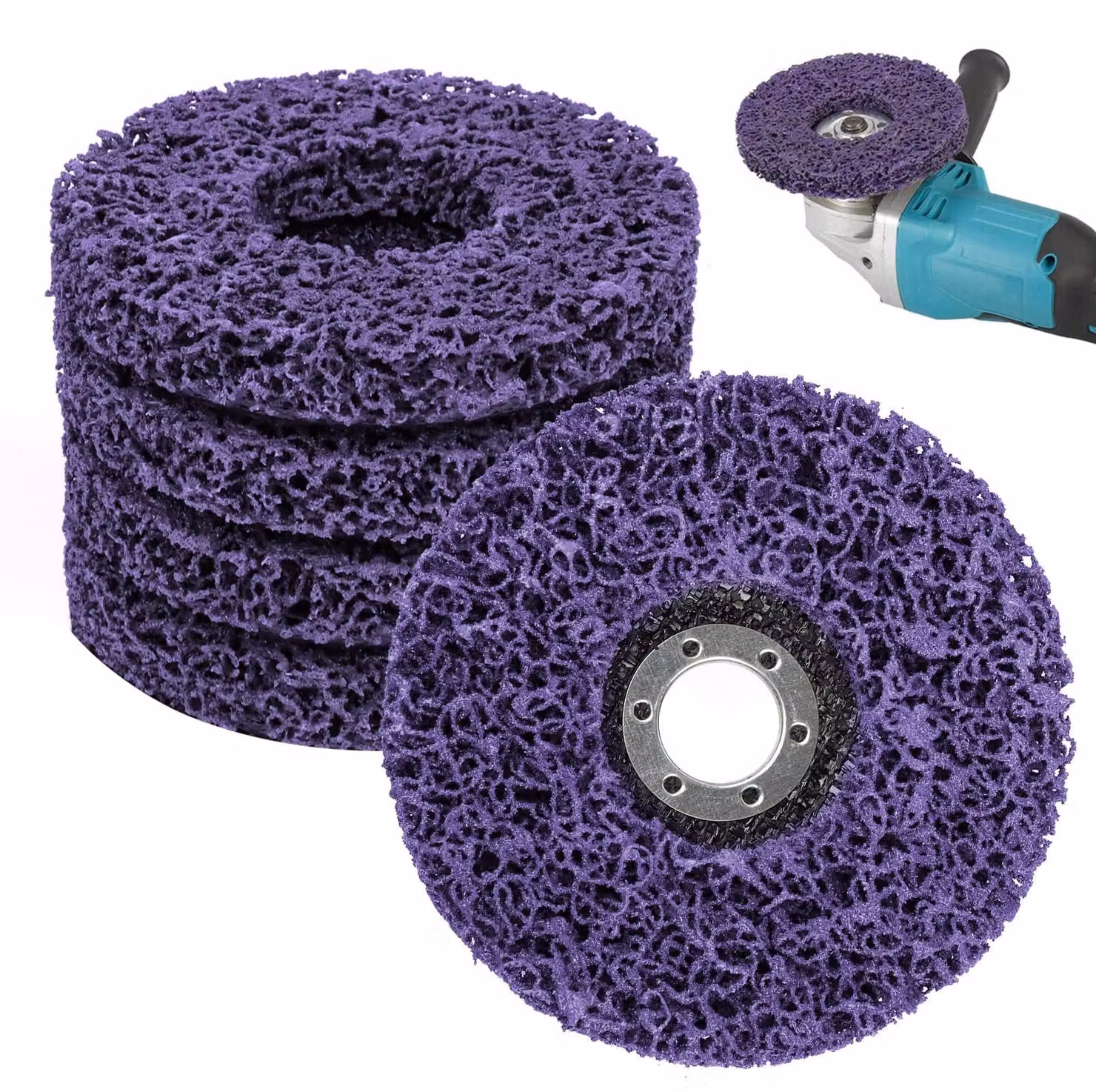 5 dischi abrasivi da 125 mm per smerigliatrice angolare, ideali per la rimozione di ruggine e vernice