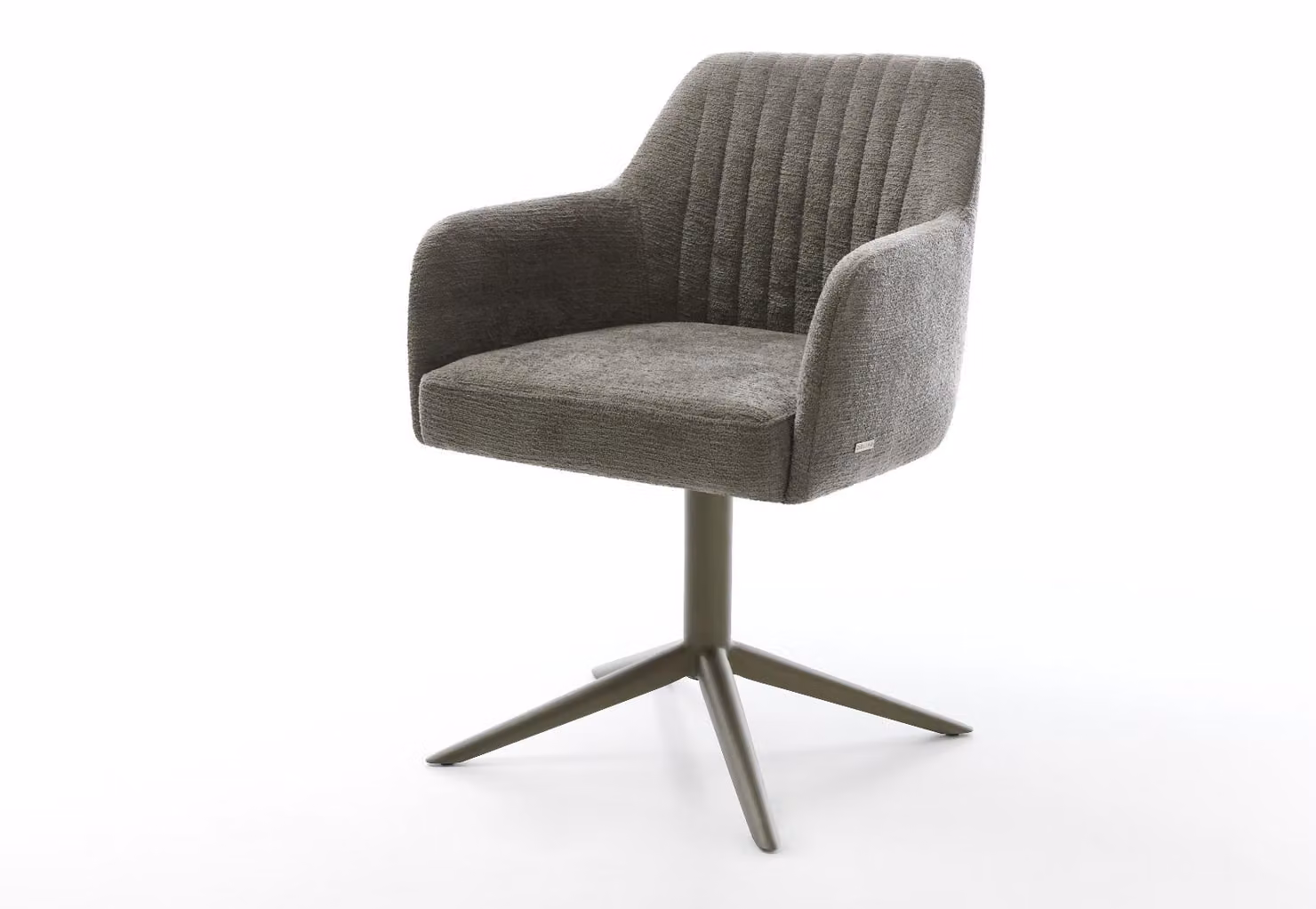 DELIFE sedia girevole Greg-Flex Bouclé Soft Mud effetto base finitura titanio funzione dondolo girevole a 360° nucleo a molle tascabili