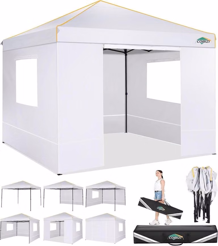 COBIZI Padiglione 3x3 impermeabile stabile pieghevole con pannelli laterali Pop Up Party Tent Protezione UV