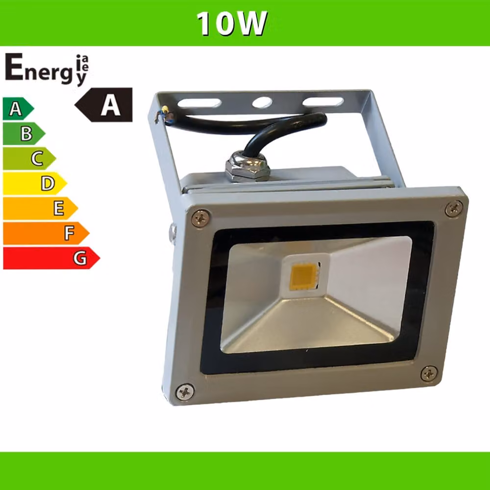 LEDVero® Proiettore LED 10 watt proiettore da costruzione - argento - BIANCO FREDDO